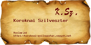 Koroknai Szilveszter névjegykártya