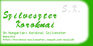 szilveszter koroknai business card